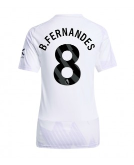 Günstige Manchester United Bruno Fernandes #8 Auswärtstrikot Damen 2025-26 Kurzarm